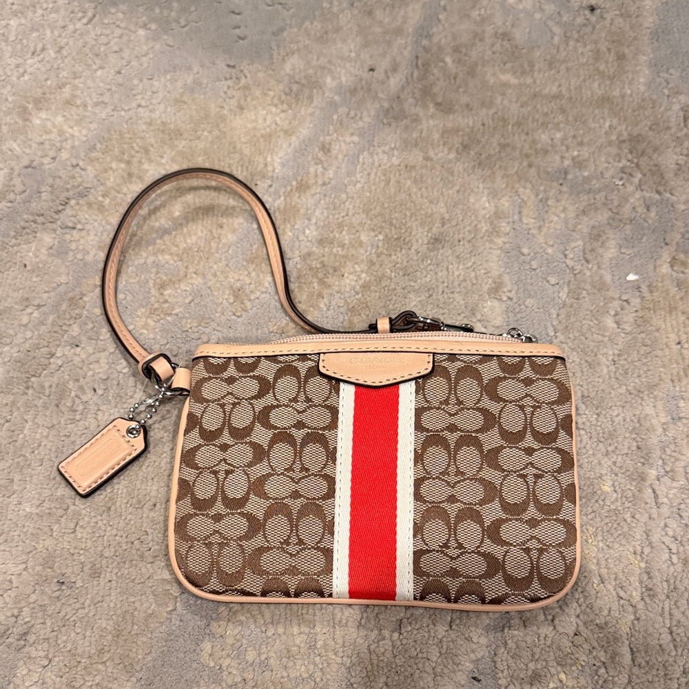 COACH F50594 AUTHENTIC COACH STRIPE SIGNATURE C WRISTLET EUC